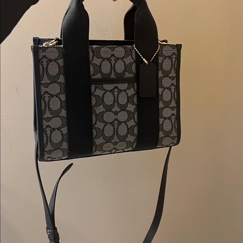 Navy Blue and Gray signature Patterned Tote bag